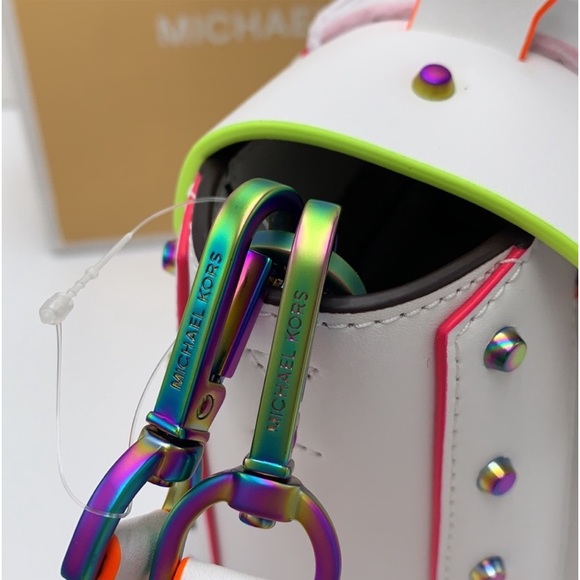 MICHAEL KORS
Manhattan Medium Contrast-Trim Leather Satchel OPTIC WHITE COLOR - Picture 4 of 16